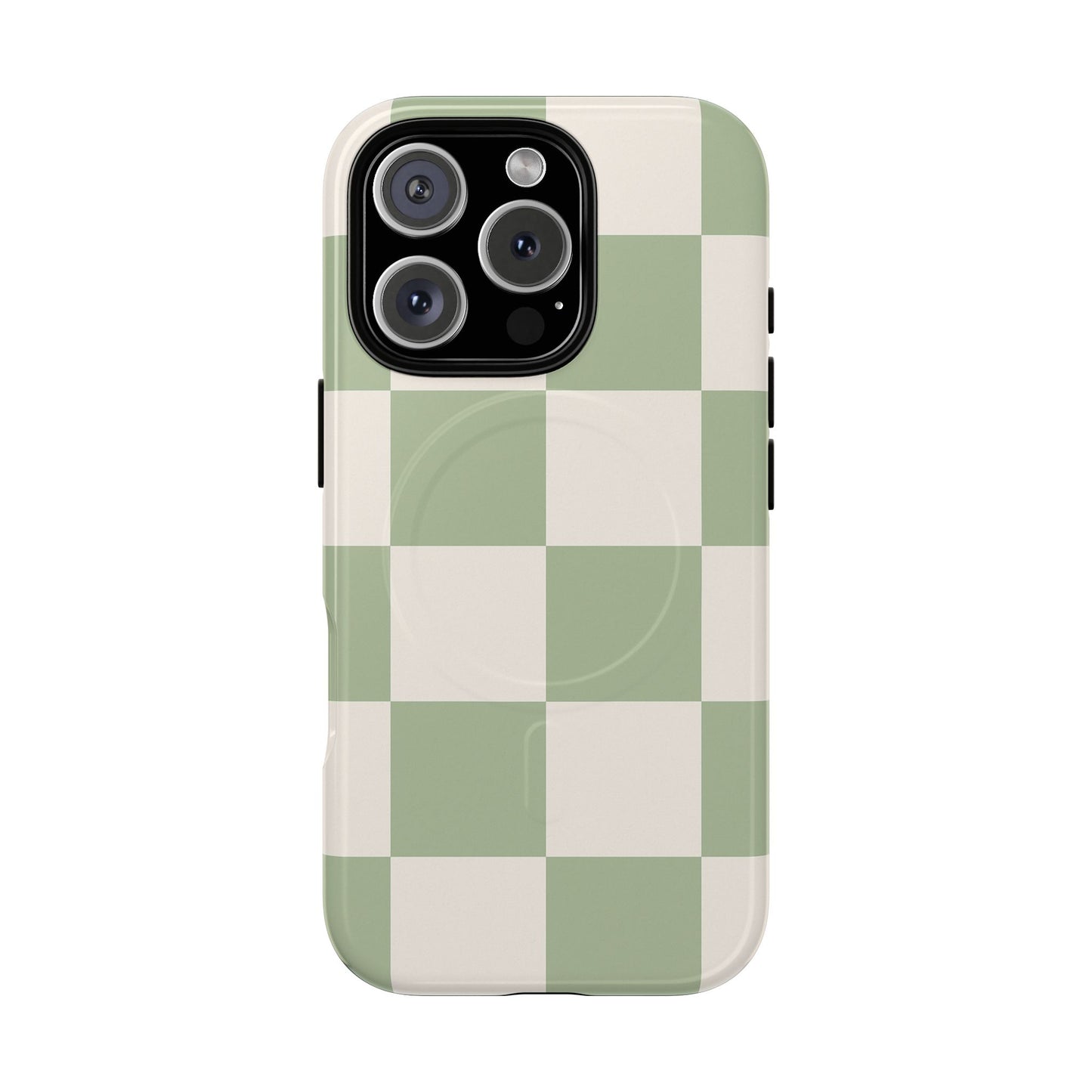 Sage Checkerboard Tough iPhone Case - Compatible with MagSafe