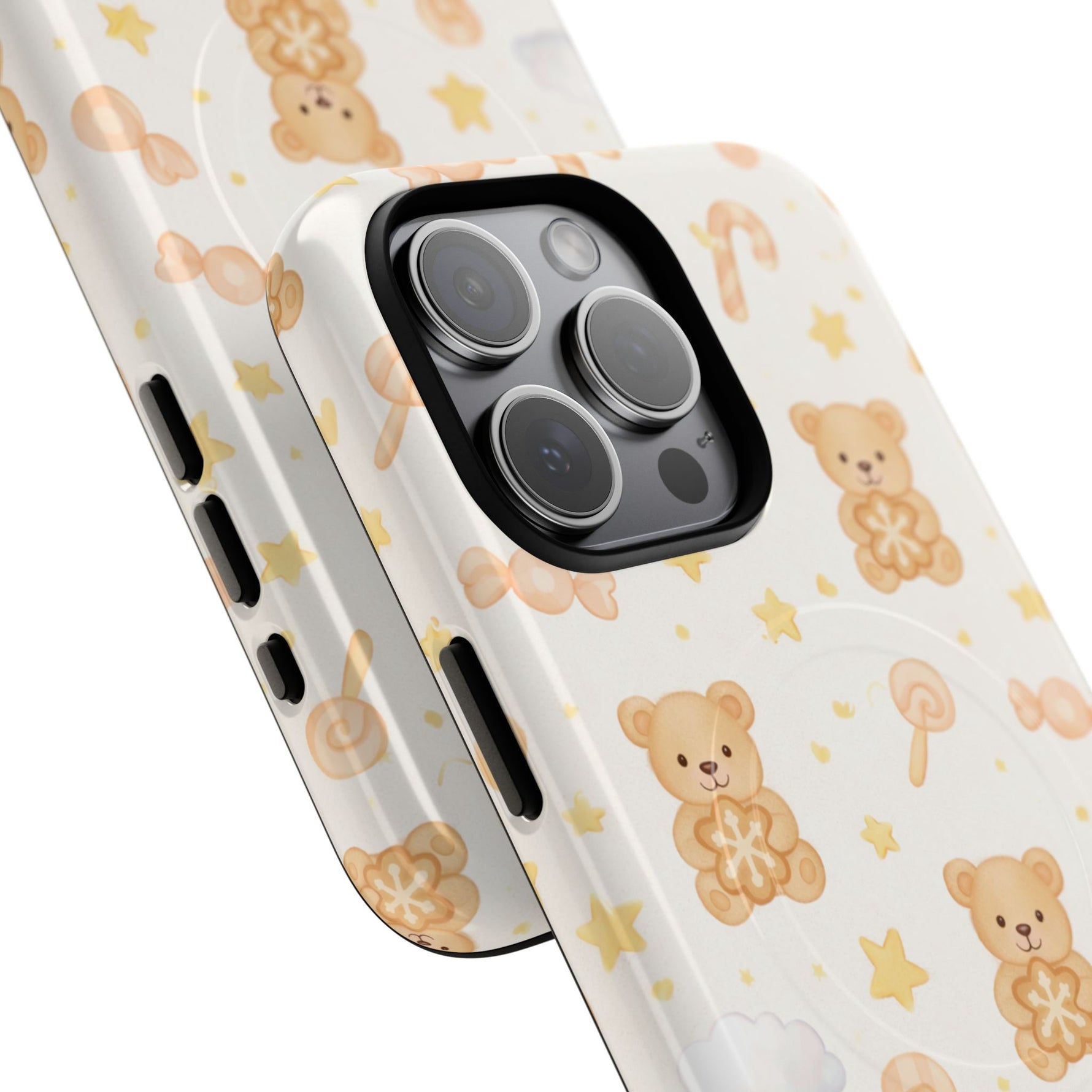 Beige Teddy Bear on Clouds iPhone Case with MagSafe