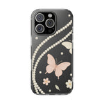 Butterfly Pearl Impact-Resistant Clear iPhone Case - iPhone 16 Pro / Without gift packaging - Shamo's