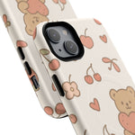 Teddy Berry Cozy Strawberry Pattern iPhone Case with MagSafe