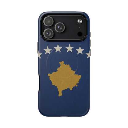 Kosovo Flag Tough iPhone Case — Navy Blue Stars & Gold Map (MagSafe compatible)  Shamo's iPhone 17 Pro Max / Matte