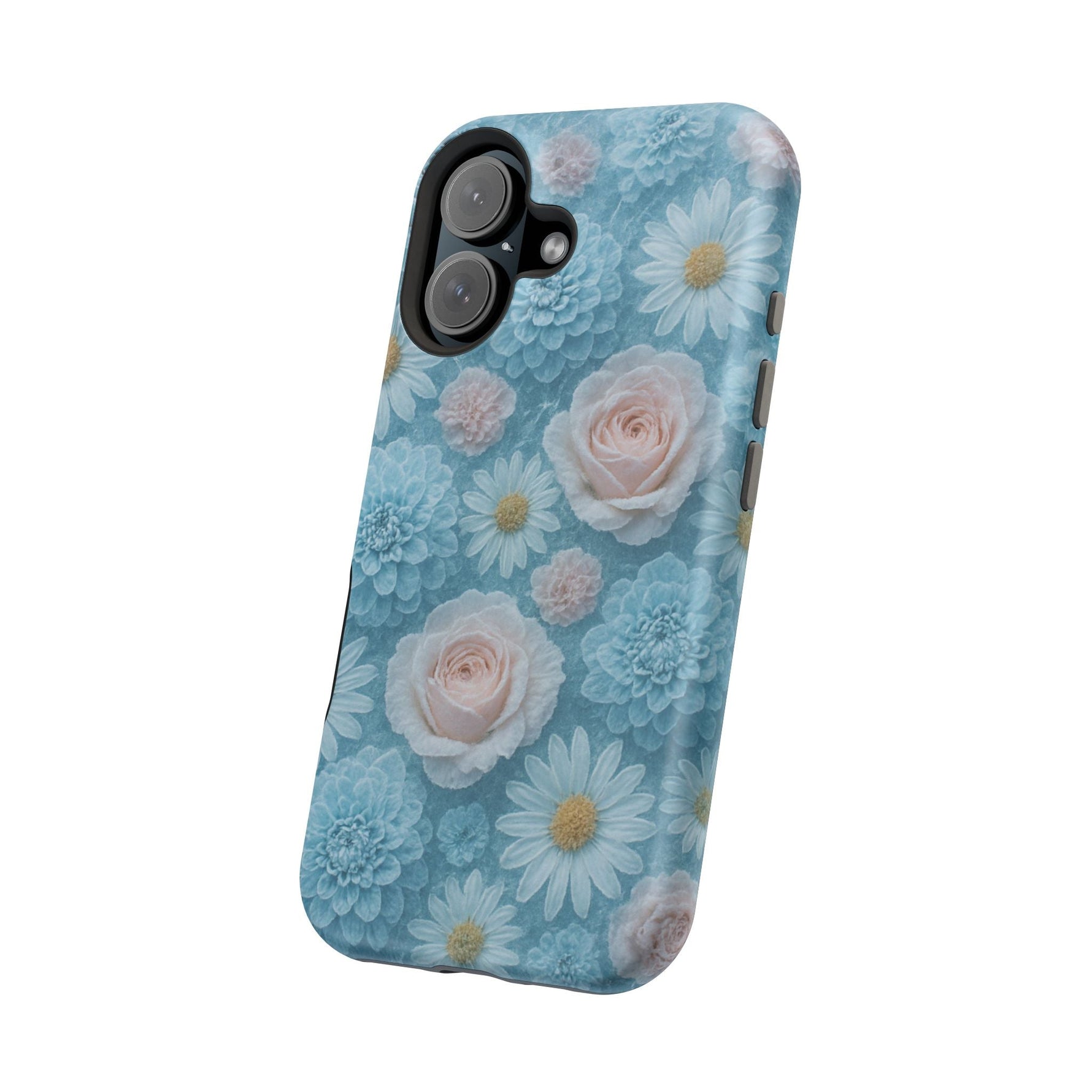 Frozen Floral Rose & Daisy Impact iPhone Case | MagSafe compatible  Shamo's