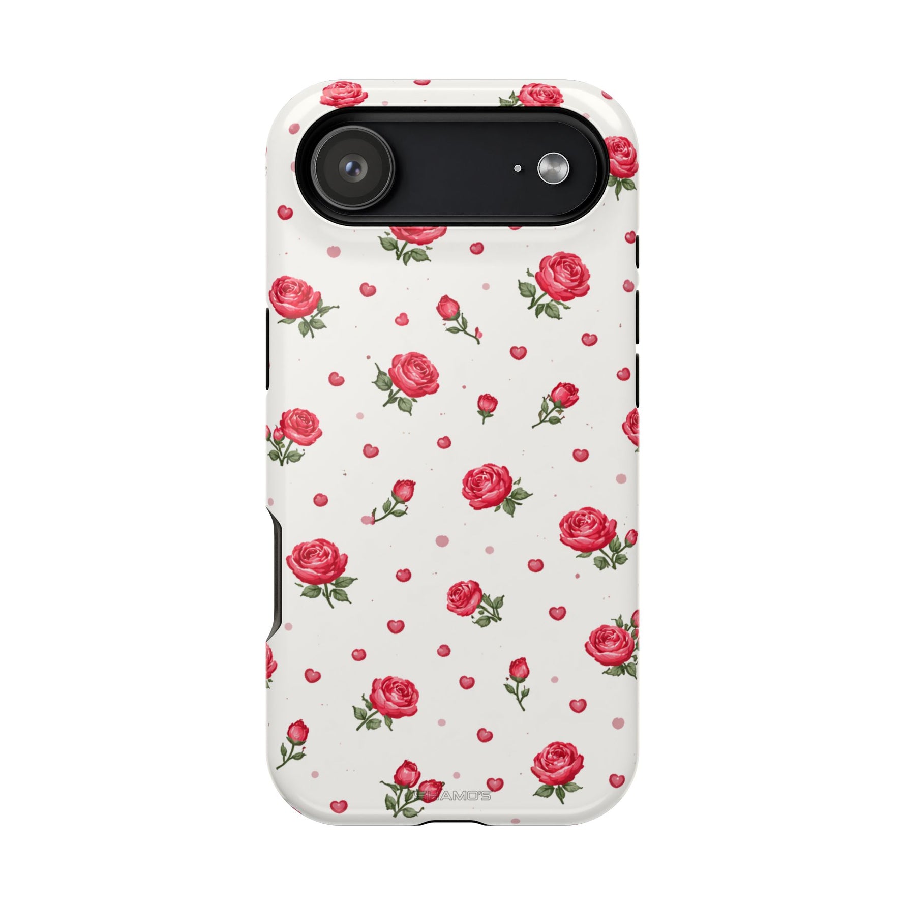 Rose Pattern Impact-Resistant iPhone Case | MagSafe