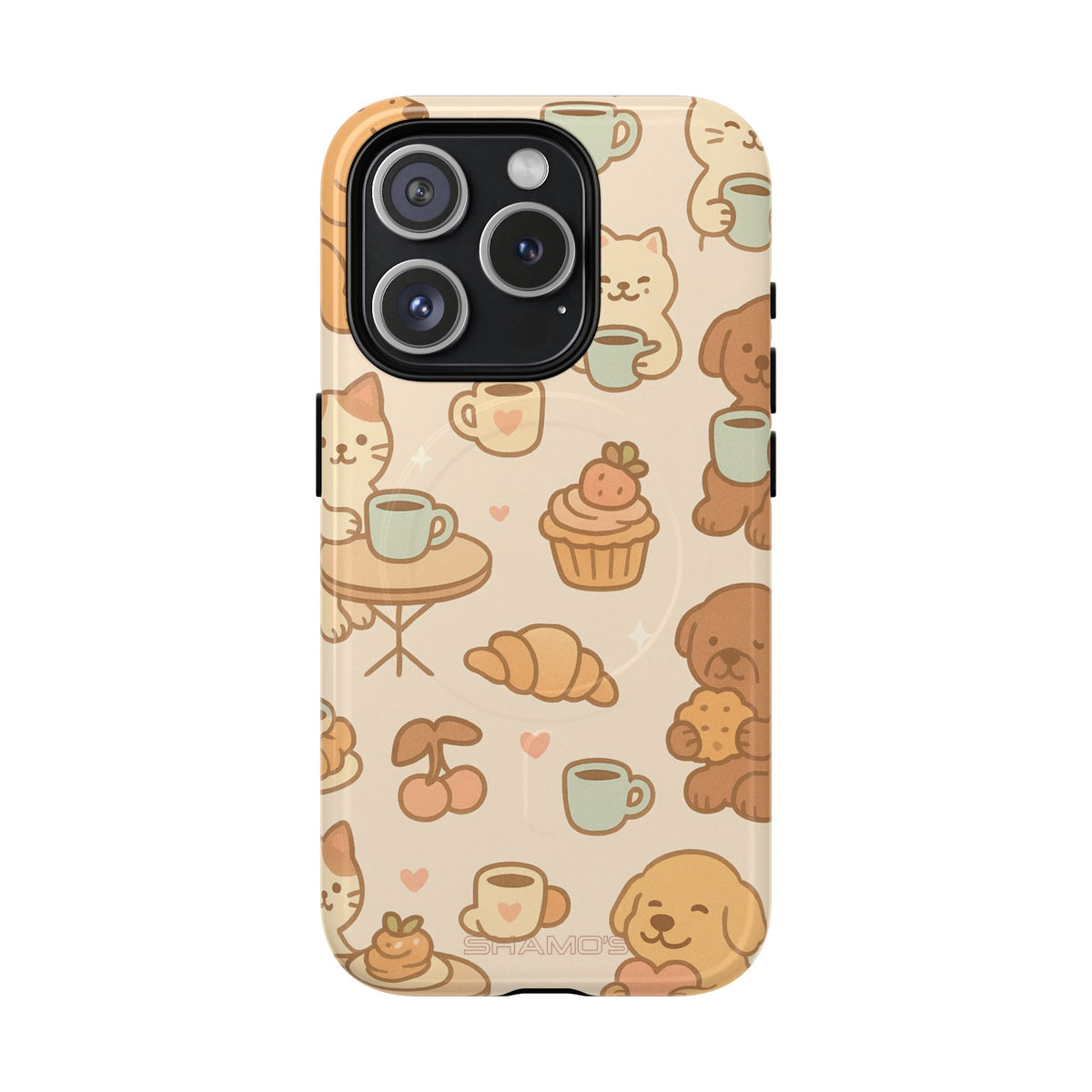 Funda para teléfono con diseño de gatos y perros y MagSafe