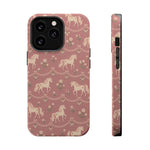 Rose Ponies MagSafe Phone Case, glossy iPhone 13 Pro, rear and side profile