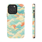 Ocean Wave Tough Phone Case — Pastel Retro Surf Pattern  Shamo's iPhone 14 Pro Max