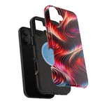 Abstract Red Wave Magnetic Impact-Resistant Phone Case | MagSafe