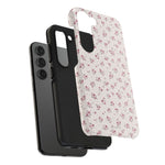 Rosebud Floral Tough iPhone Case — Pink Vintage Flower Protective Cover - iPhone 17 - Shamo's