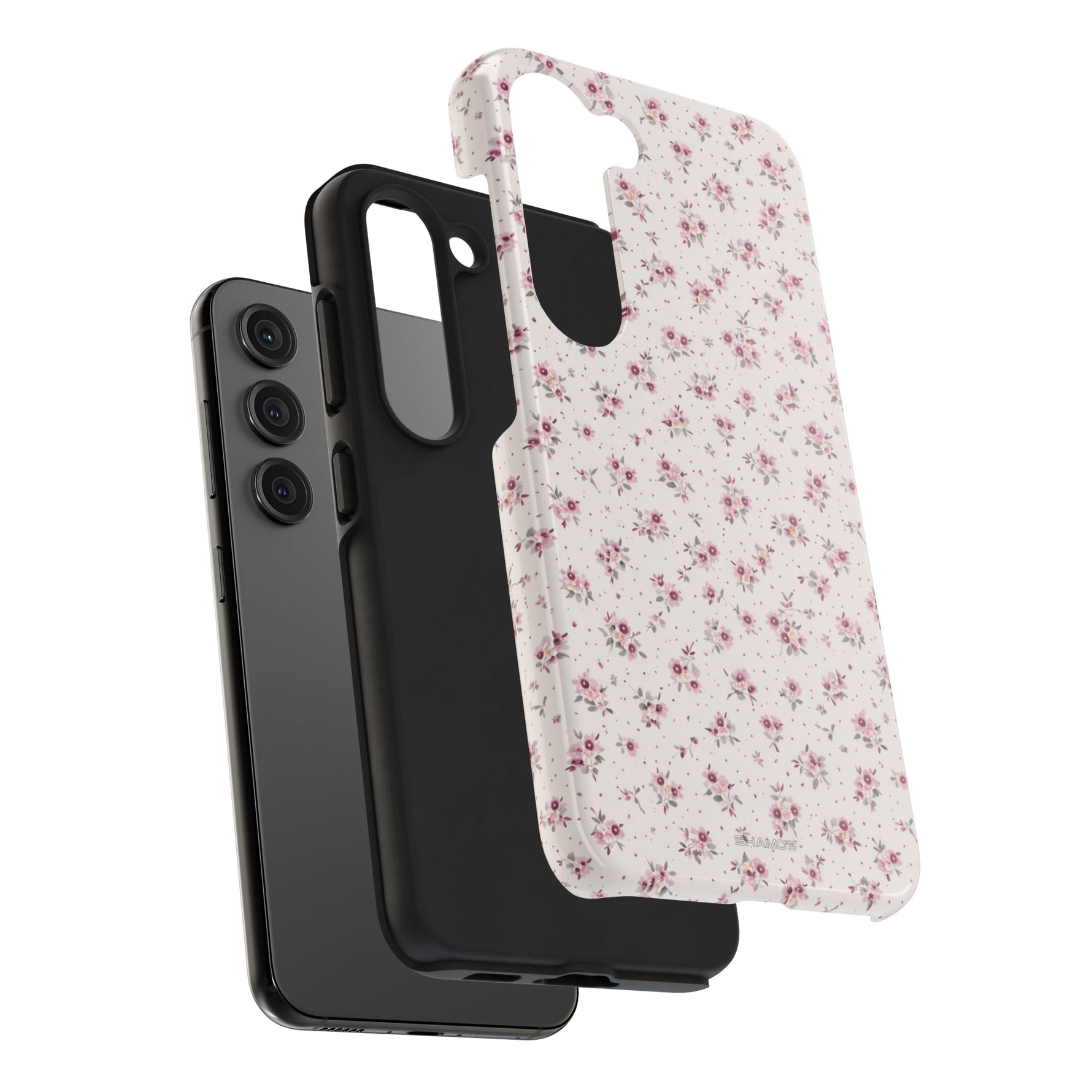 Rosebud Floral Tough iPhone Case — Pink Vintage Flower Protective Cover - iPhone 17 - Shamo's