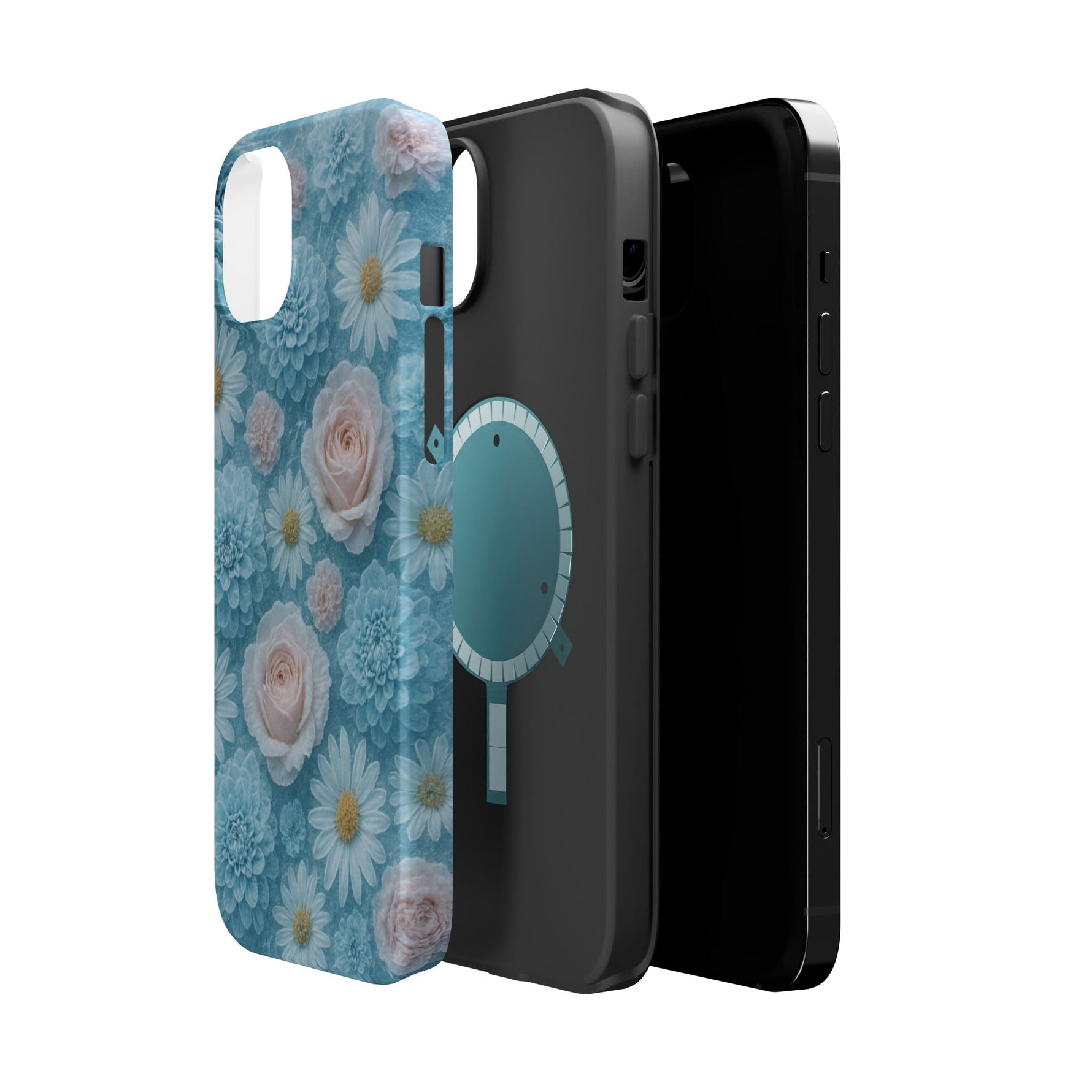 Frozen Floral Rose & Daisy Impact iPhone Case | MagSafe compatible  Shamo's