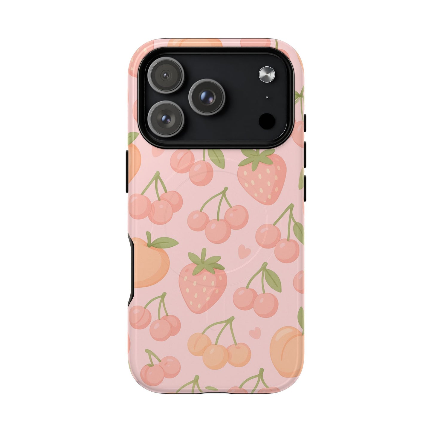 Cute Fruits iPhone Case - Colorful Cherry & Strawberry Design | MagSafe