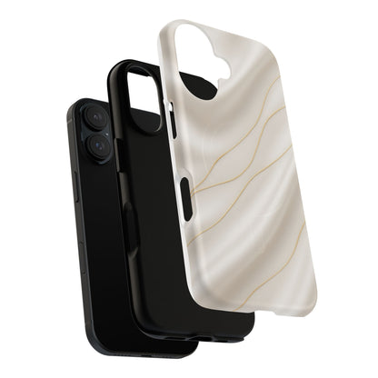White Silk Gold Luxury iPhone Case with MagSafe