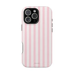 Pink Stripe Impact-Resistant Phone Case | MagSafe