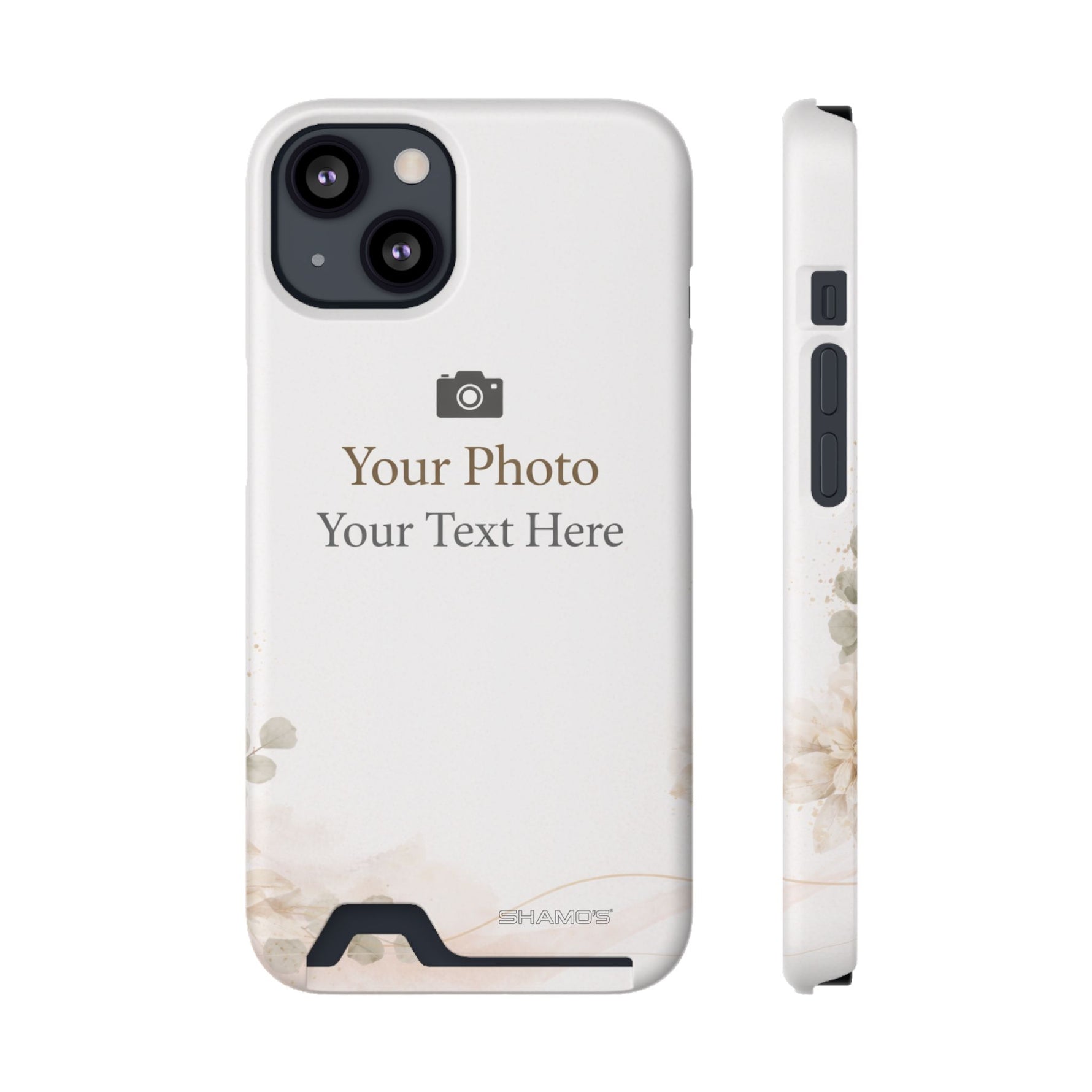 Personalizable Card-Holder Custom Phone Case | Add Your Own Photo and Text - iPhone 13 / Matte / Without gift packaging - Shamo's