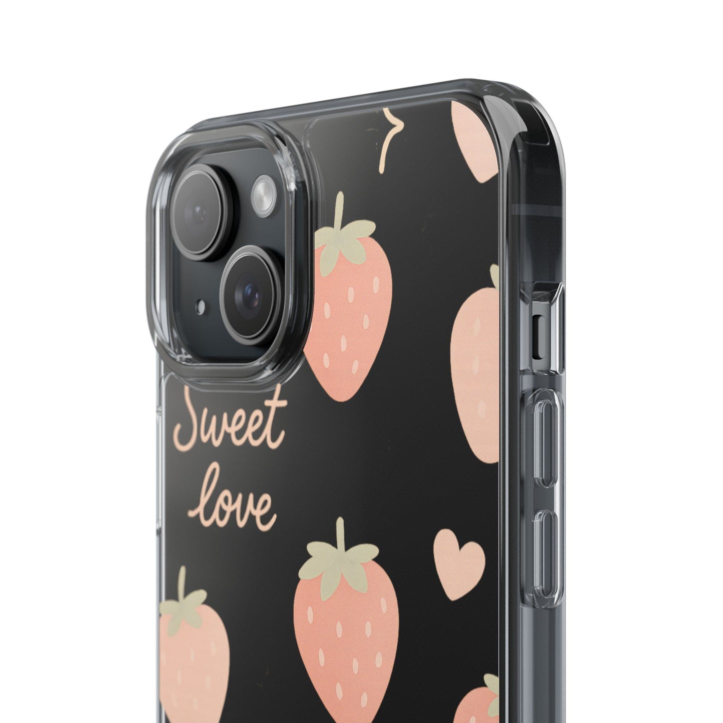 Sweet Love Strawberry Clear iPhone Case | MagSafe