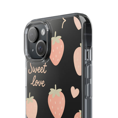 Sweet Love Strawberry Clear iPhone Case | MagSafe