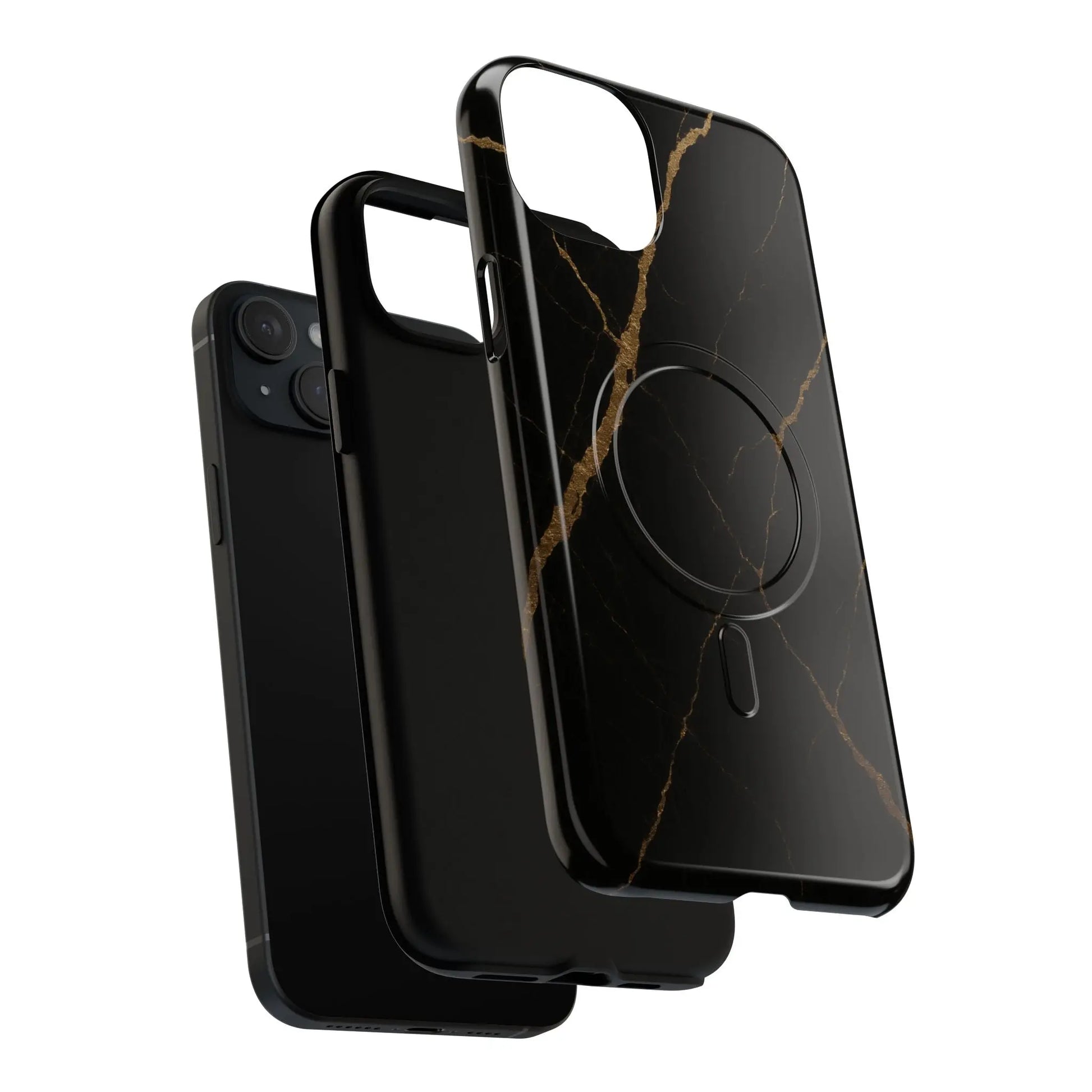 Black & Gold Marble iPhone Case with MagSafe - Shamo's