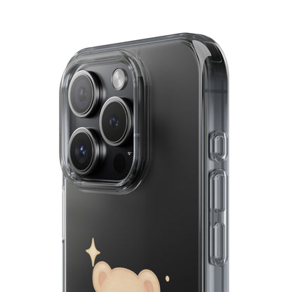Romantic Teddy Bear Impact-Resistant iPhone Case with Heart Design