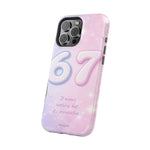 6 7 Viral TikTok Trend Pastel Aesthetic Magnetic Impact-Resistant iPhone Case, Personalizable Text and MagSafe Compatible