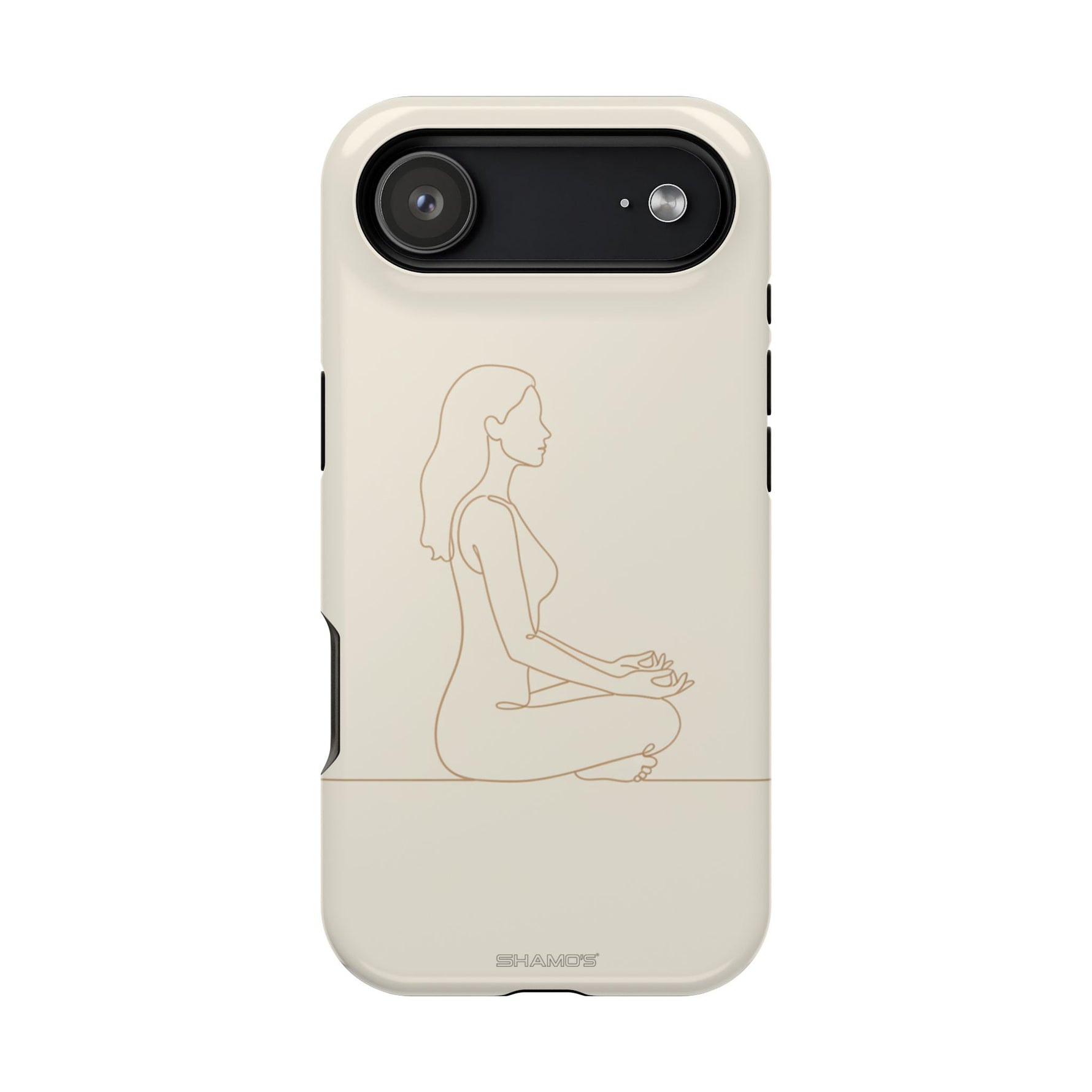 Meditation Line Art Minimalist Magnetic Impact Phone Case, Protective MagSafe iPhone Cover