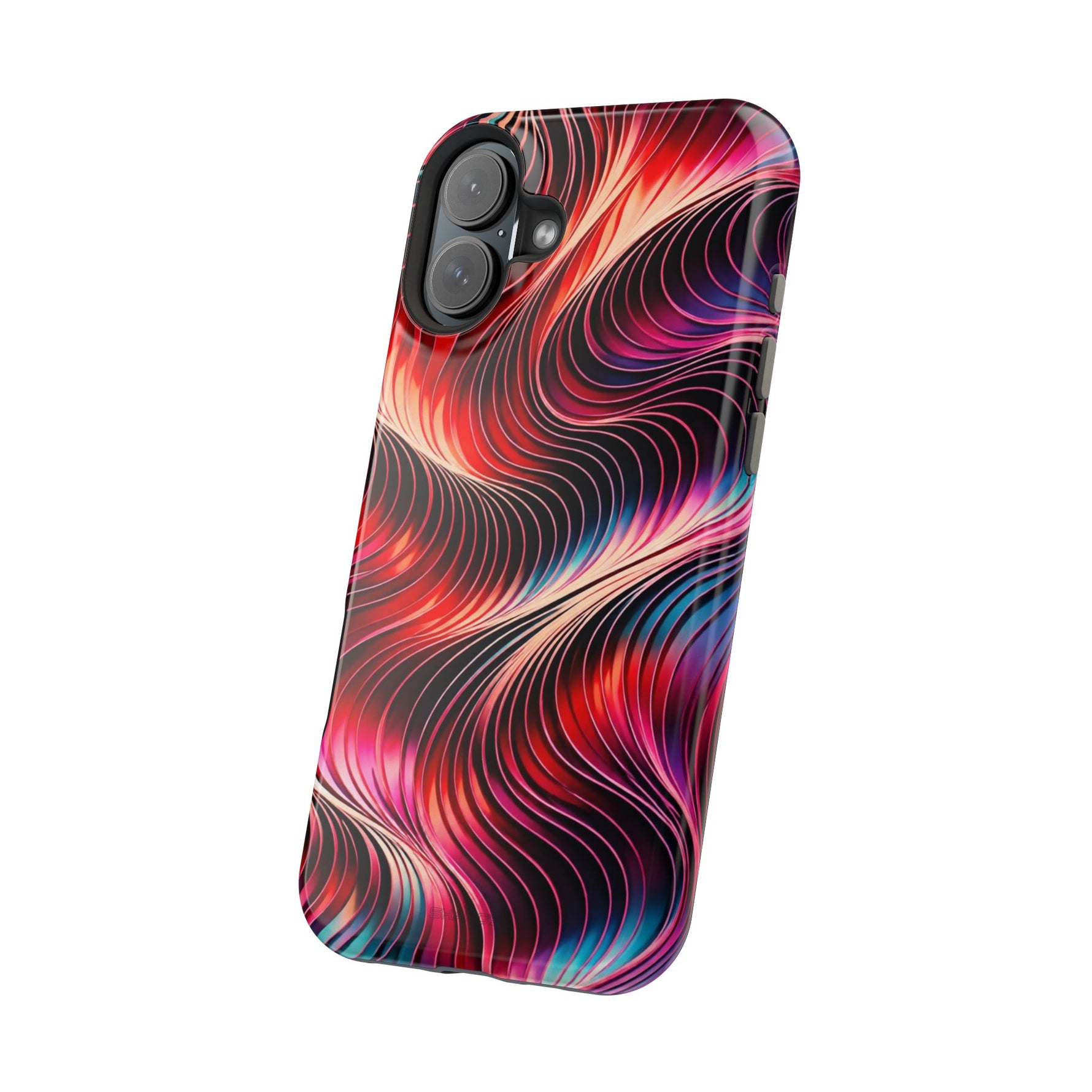 Abstract Red Wave Magnetic Impact-Resistant Phone Case | MagSafe