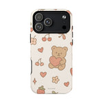 Teddy Berry Cozy Strawberry Pattern iPhone Case with MagSafe