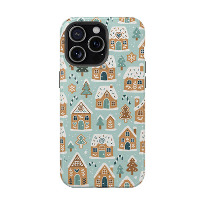 Winter Gingerbread Village Holiday Theme iPhone Case with MagSafe compatibility  Shamo's iPhone 15 Pro Max / Glossy