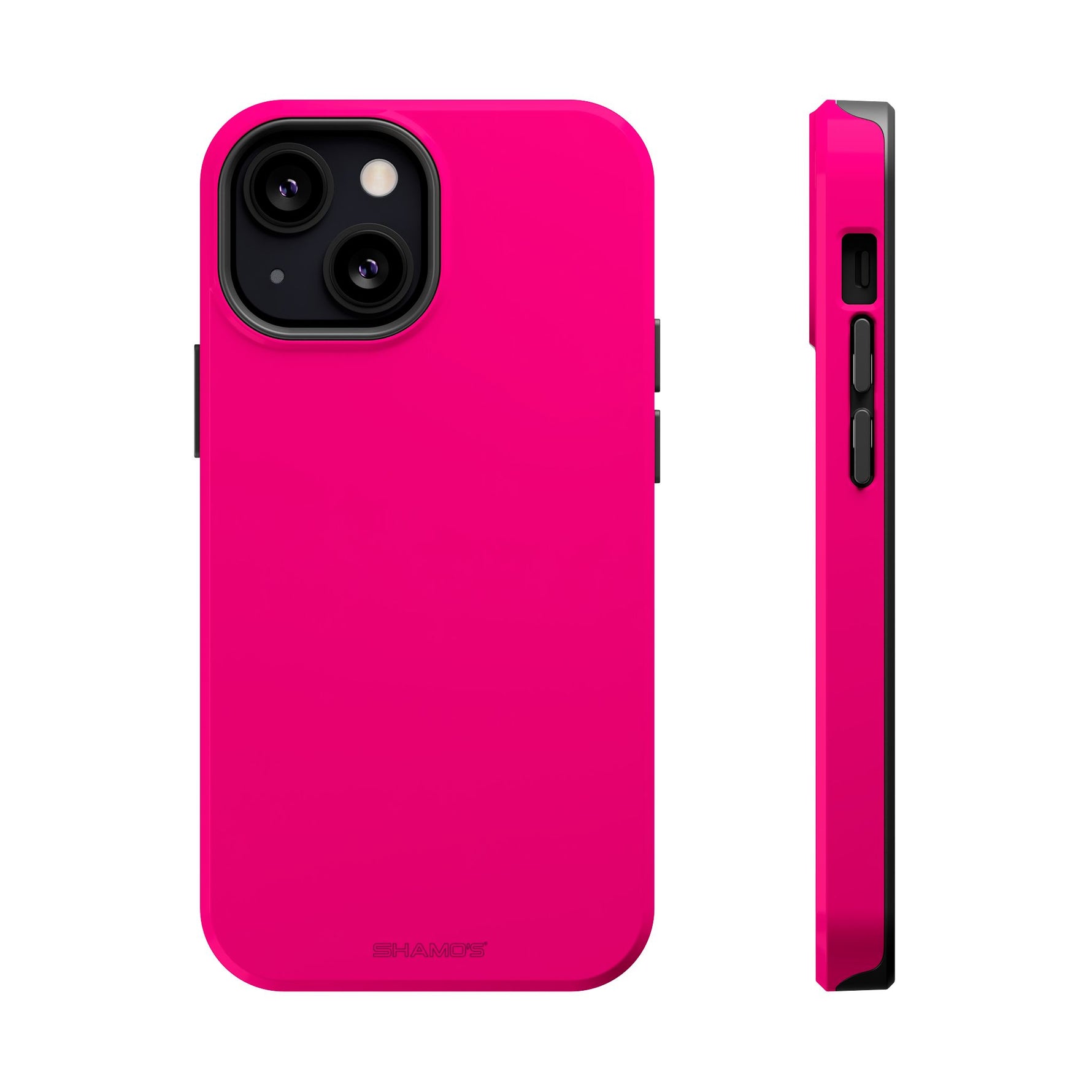 Neon Pink MagSafe Compatible Impact-Resistant Phone Case Hot Pink