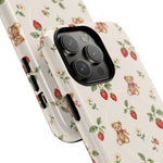 Strawberry Teddy iPhone Case with MagSafe