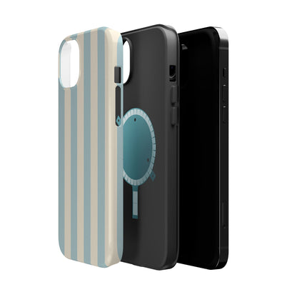 Blue Strips Pattern iPhone Case Compatible with MagSafe