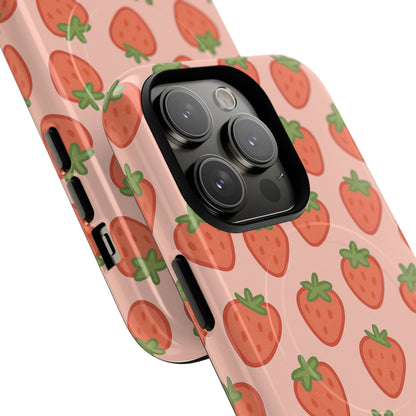Strawberry Pattern Magnetic Phone Case | Berry Sweet Love