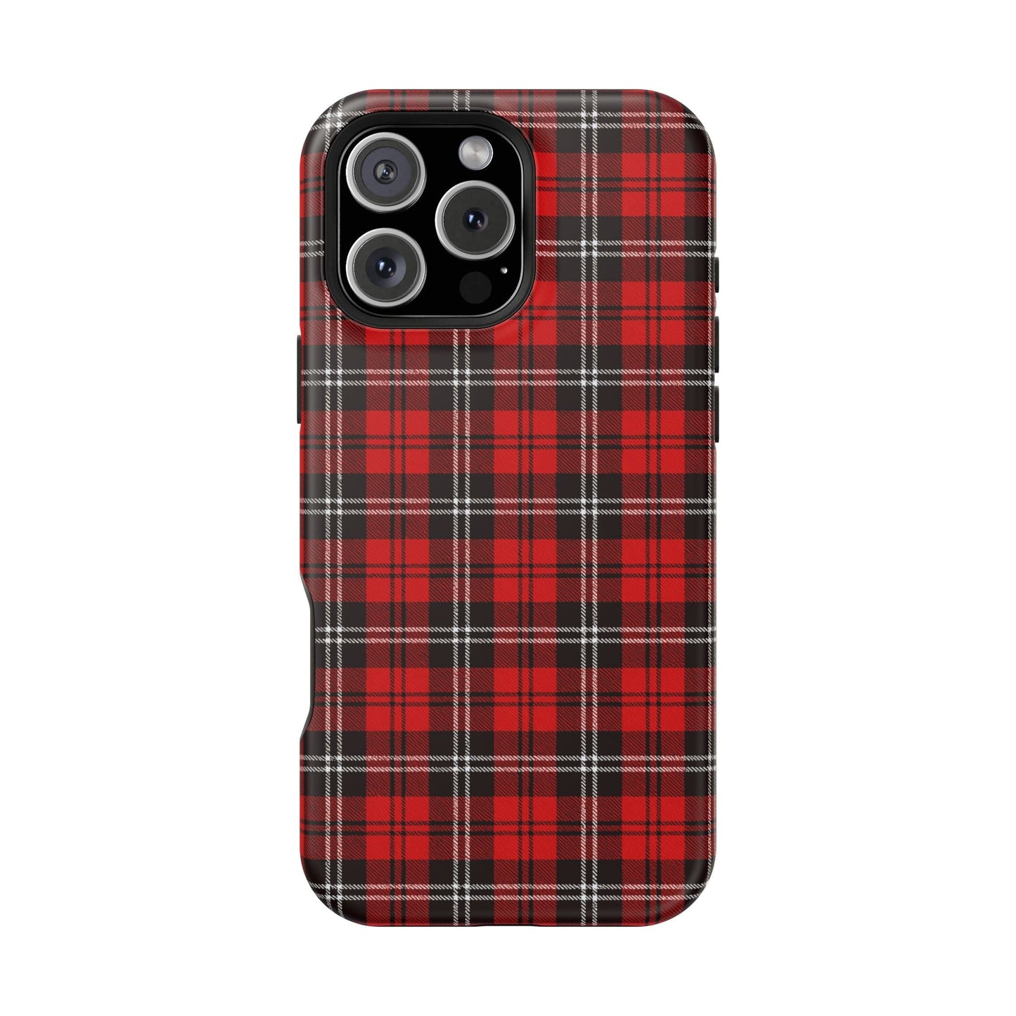 Red Tartan Plaid Impact-Resistant iPhone Case | MagSafe compatibility  Shamo's iPhone 16 Pro Max / Matte