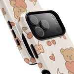 Teddy Berry Cozy Strawberry Pattern iPhone Case with MagSafe