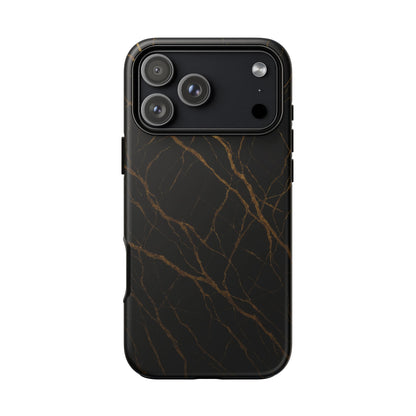Black Marble Tough iPhone Case