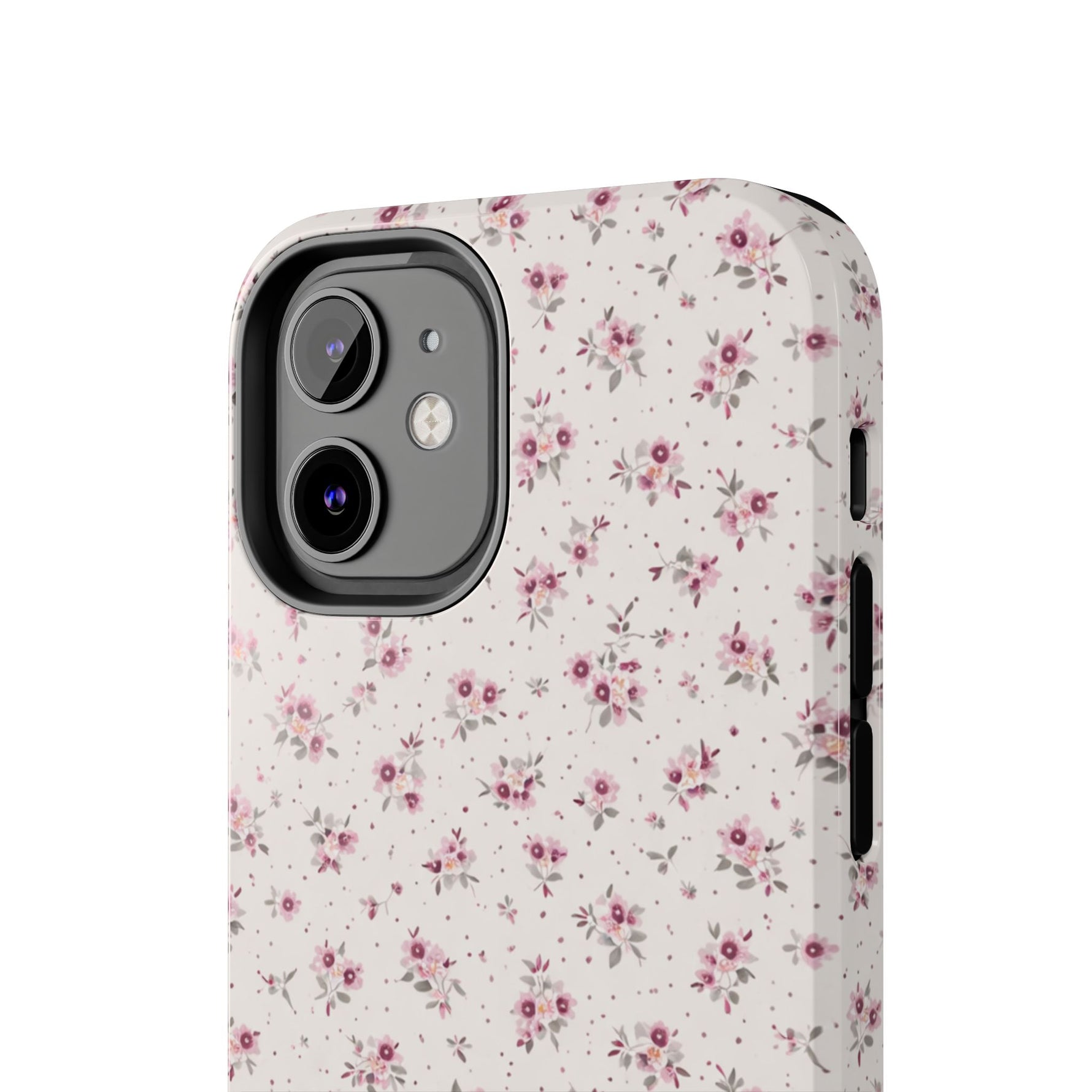 Rosebud Floral Tough iPhone Case — Pink Vintage Flower Protective Cover - iPhone 17 - Shamo's