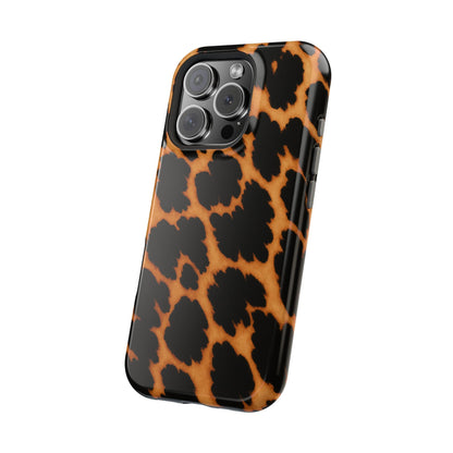 Leopard Print Impact-Resistant iPhone Case with MagSafe compatibility