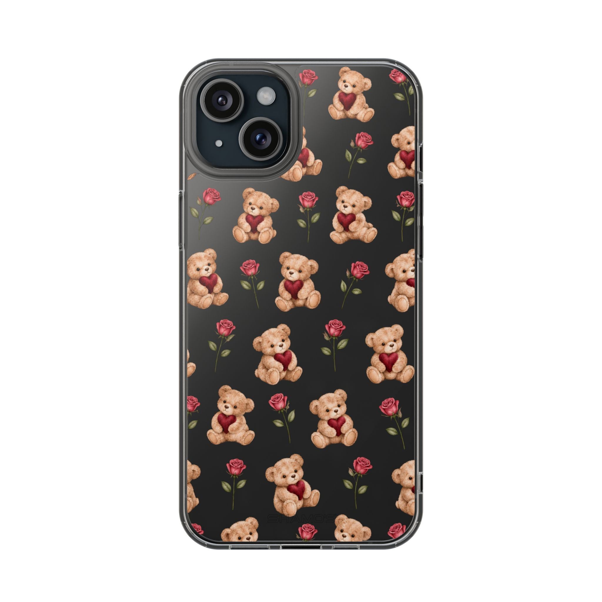 Schokbestendig telefoonhoesje met romantische teddybeer en hartontwerp
