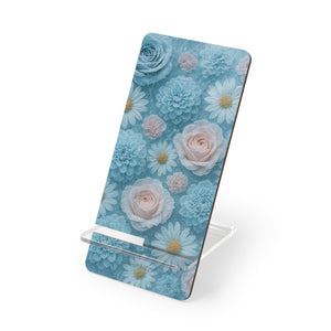 Floral Smartphone Stand | Blue Rose & Daisy Mobile Display Stand - 2.8" x 5.9" / Glossy - Shamo's