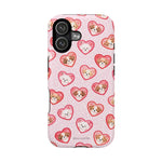 Pink Puppy Heart Pattern MagSafe Impact-Resistant iPhone Case, Valentine Phone Cover