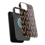 Candy Cane Heart MagSafe Impact-Resistant iPhone Case  Shamo's