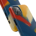 Abstract Brushstroke Tough Phone Case — Colorful Red, Blue & Yellow Protective Cover  Shamo's