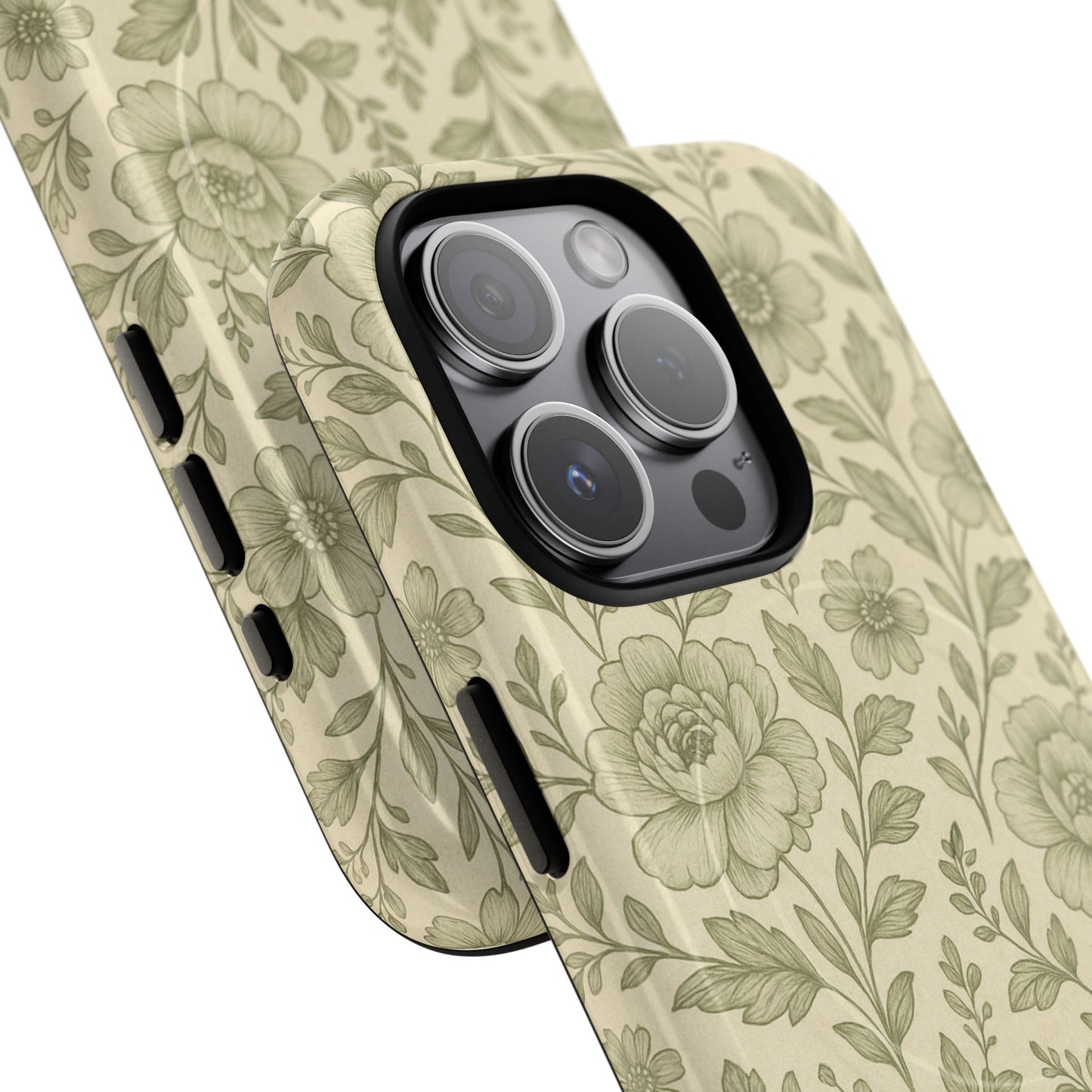 Sage Pattern Vintage Floral iPhone Case | Compatible with MagSafe