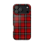 Funda para iPhone resistente a impactos con cuadros escoceses rojos | Compatibilidad con MagSafe