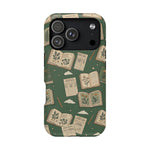 Botanical Journal Pattern iPhone Case | MagSafe Compatible Impact-Resistant Protective Cover