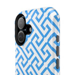 Preppy Blue Geometric MagSafe Compatible Impact Phone Case
