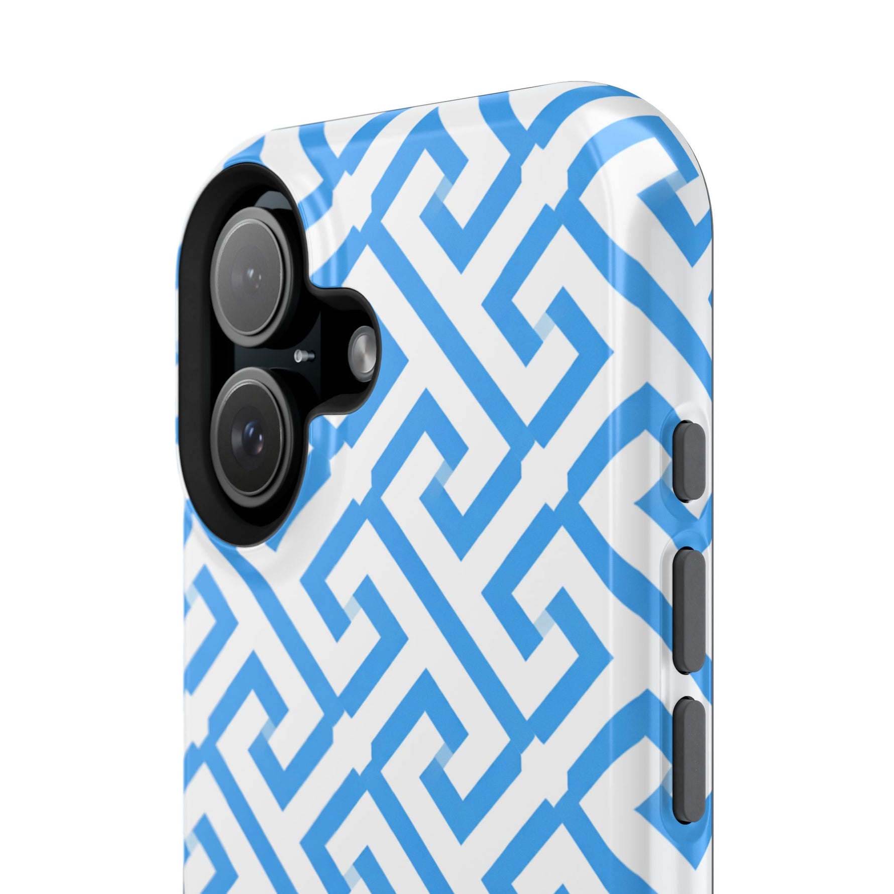 Preppy Blue Geometric MagSafe Compatible Impact Phone Case