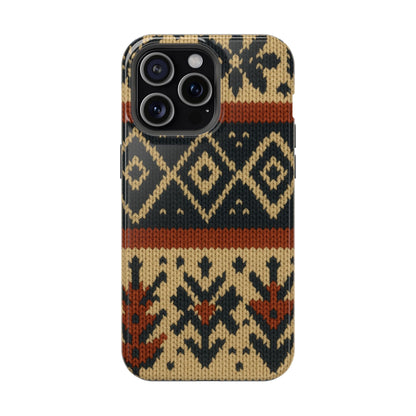 Nordic Knit Pattern MagSafe Impact-Resistant iPhone Case