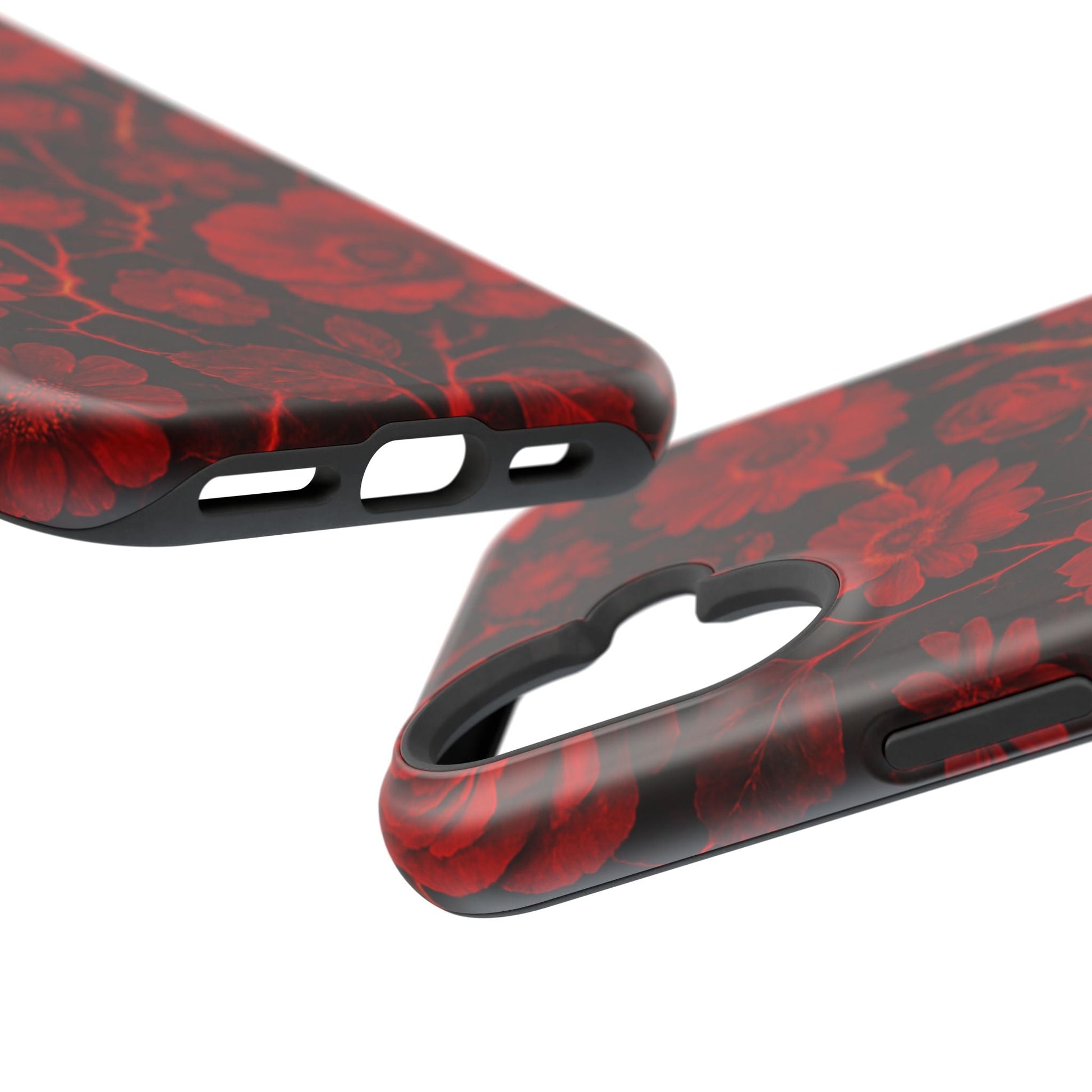 Melted Lava Dark Red Floral iPhone Case — MagSafe Compatible  Shamo's