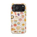 Kawaii Breakfast Pattern Magnetic Phone Case, Cute Cartoon Food Impact-Resistant Cover, MagSafe Compatible