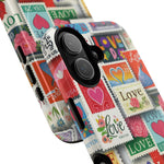 Vintage Romantic Love Stamp iPhone Case | Tough Protection + MagSafe